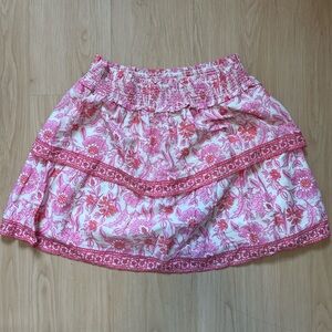 Vineyard Vines Pink and White Floral Tiered Skirt